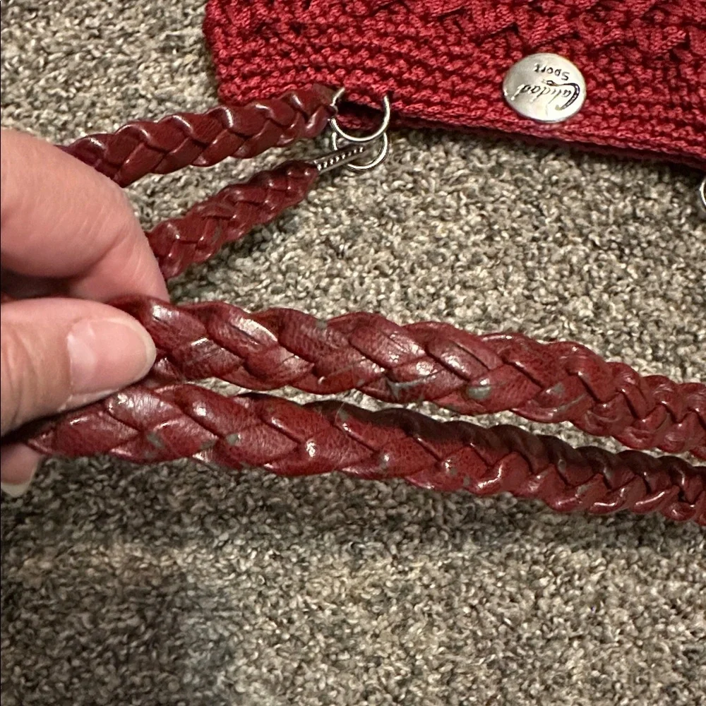 Calidad Sport D’Stylo Italian Vintage Red Macrame Purse